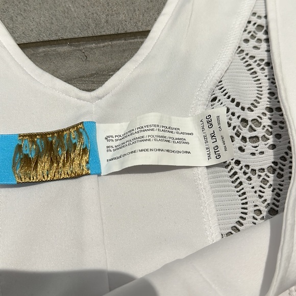 White Crochet Bathing Suit Cover Up - Picture 5 of 6